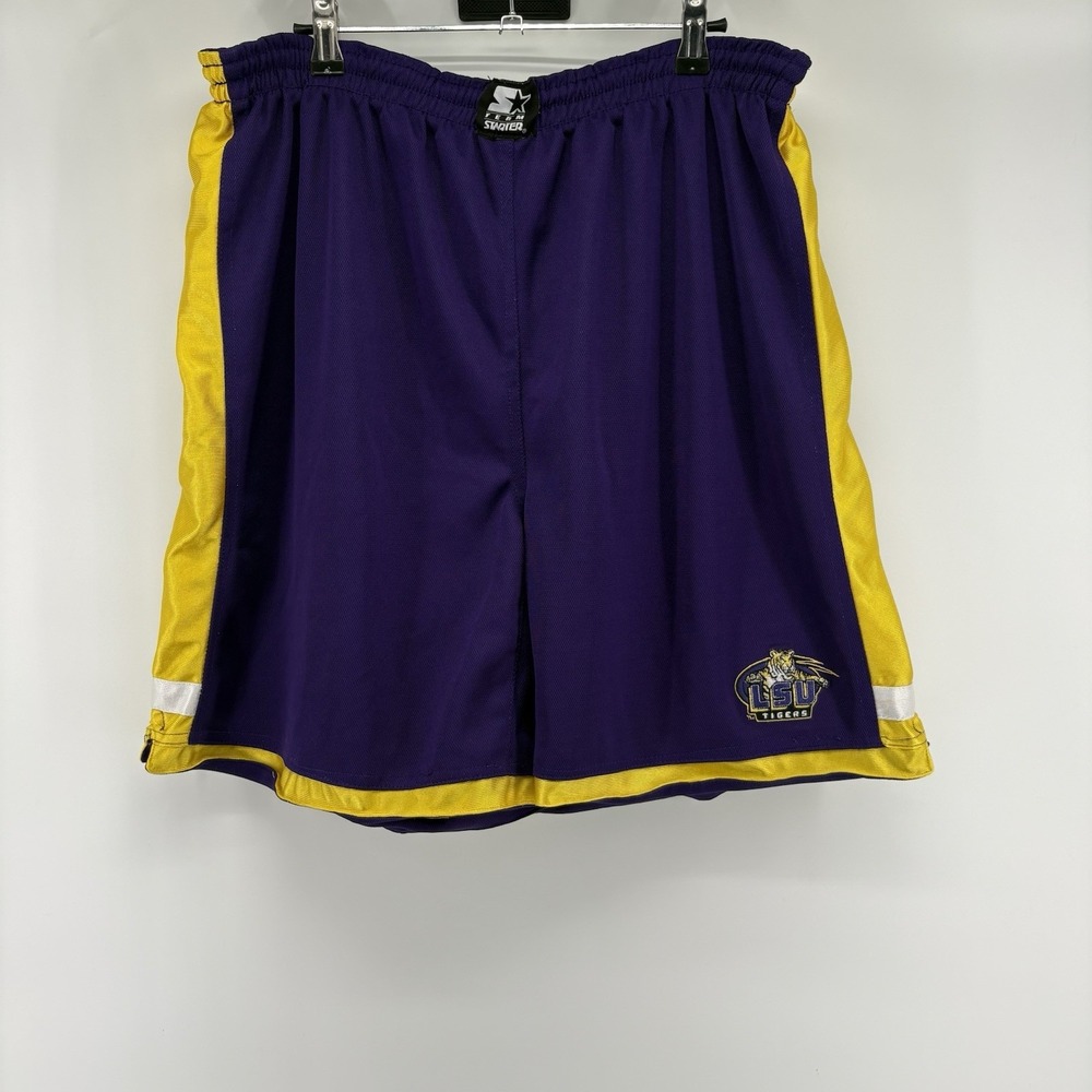 Vintage Starter LSU Tigers Basketball Shorts Size XL Purple And‎ Gold Reversible
